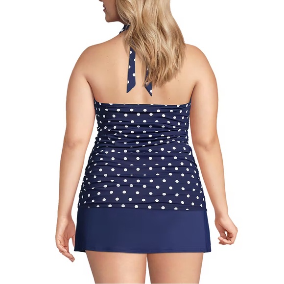 Lands end halter neck polka swimsuit top tankini 18W - Picture 4 of 4
